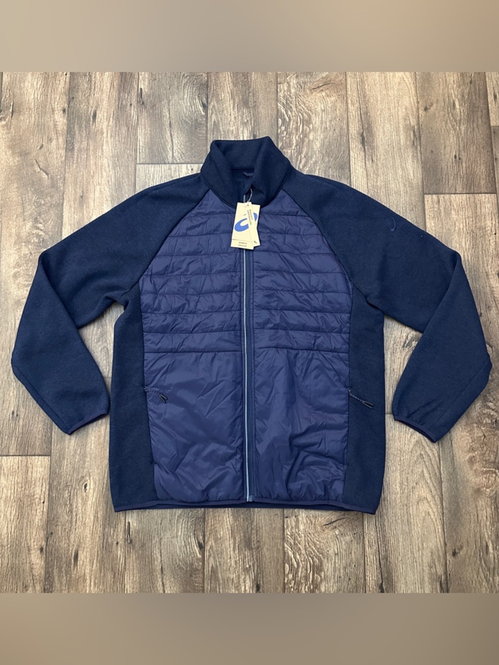ASICS Mixer Full Zip Sweater Active Jacket Men’s Size XL Navy Blue